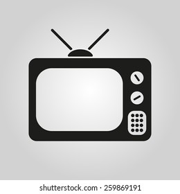 The tv icon. Television symbol. Flat Vector illustration