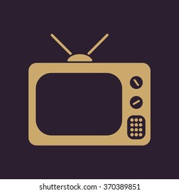 The tv icon. Television symbol. Flat Vector illustration