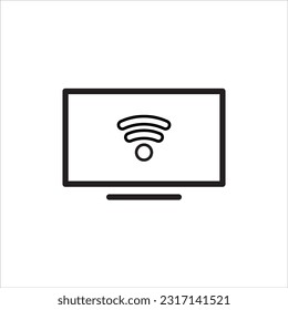 TV icon, television symbol on white background