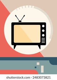Tv Icon, Television Icon, Telecommunication Medium Used For Transmitting Moving Images Vector Art Illustration