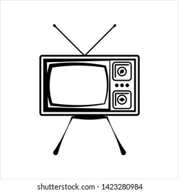 Tv Icon, Television Icon Vector Art Illustration