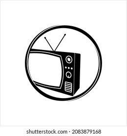 Tv Icon, Television Icon Vector Art Illustration