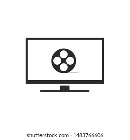 TV icon template color editable. TV symbol vector sign isolated on white background.