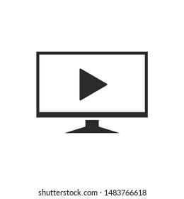 TV icon template color editable. TV symbol vector sign isolated on white background.