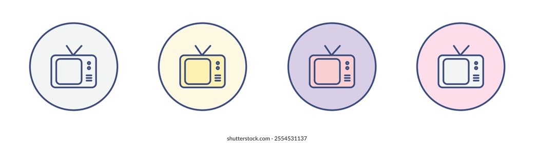 TV icon Thin line flat illustration