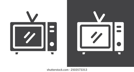 TV icon Thin line illustration set