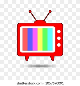 Tv Icon in trendy flat style , isolated on transparent background, Vector Illustration
