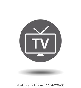 Tv Icon in trendy flat style isolated on white background. Television symbol for your web site design, logo, app, UI. Vector illustration.