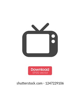 Tv Icon in trendy flat style isolated on grey background. Television symbol for your web site design, logo, app, UI. Vector illustration, EPS10.