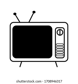 Icono de televisión en estilo plano moderno, símbolo de televisión para web