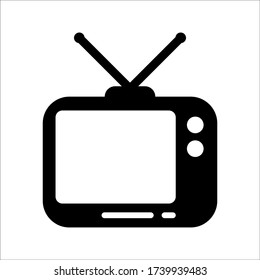 Tv Icon in trendy flat style, Television symbol for web site design on white background