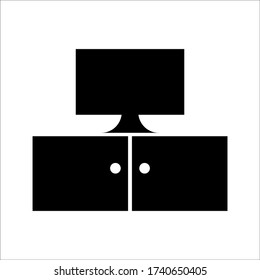 Tv Icon in trendy flat style, Television symbol for web site design on white background