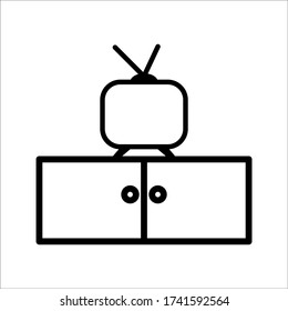Icono de televisión en estilo plano de moda, símbolo de televisión para diseño de sitio web en fondo blanco
