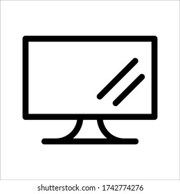 Tv Icon in trendy flat style, Television symbol for web site design on white background