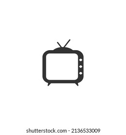 Icono de TV. Icono de televisión de estilo moderno y plano aislado en fondo blanco. Símbolo de televisión para el diseño de tu sitio web, logotipo, aplicación, interfaz de usuario. Ilustración del vector