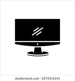 Icono de televisión de estilo moderno y plano aislado en fondo blanco. Símbolo de televisión para el diseño de tu sitio web, logotipo, aplicación, interfaz de usuario. Ilustración del vector, EPS10.