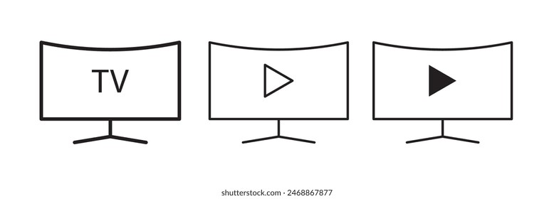 TV-Ikone im trendigen Flachstil isoliert auf grauem Hintergrund. Fernsehsymbol für Ihr Website-Design, Logo, App, UI. Vektorillustration, EPS10.