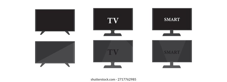 TV-Symbol im trendigen, flachen Stil, einzeln auf weißem Hintergrund.TV-Bildschirm-Symbol-Set, Vektorgrafik. Bildschirm- und Fernsehbildschirm-Symbol für Ihr Website-Design, Logo, App, UI. EPS10.