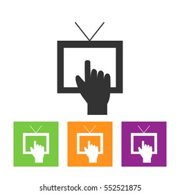 Tv Icon in trendy flat style isolated on grey background. Television symbol for your web site design, logo, app, UI. Vector illustration, EPS10.