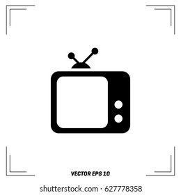 Tv Icon in trendy flat style isolated on grey background. Television symbol for your web site design, logo, app, UI. Vector illustration