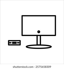 TV icon vector art illustration, with white background