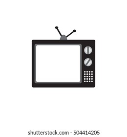 TV icon vector with black and white