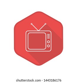 Tv Icon. Vector Button. Eps