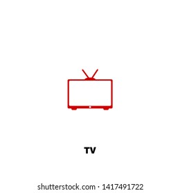 tv icon. tv vector design. sign design. red color