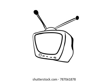 tv icon vector doodle