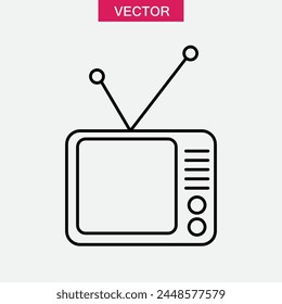 tv icon vector, flat trendy style liner illustration for web app..eps