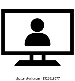 Tv Icon vector illustration in flat style isolated on white background. Television symbol for web site design, logo, app, ui. - Vector