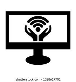Tv Icon vector illustration in flat style isolated on white background. Television symbol for web site design, logo, app, ui. - Vector