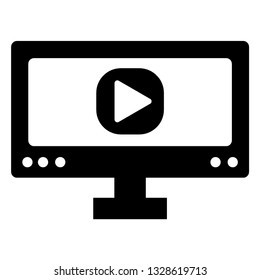 Tv Icon vector illustration in flat style isolated on white background. Television symbol for web site design, logo, app, ui. - Vector