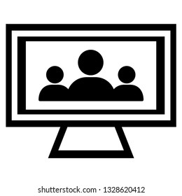 Tv Icon vector illustration in flat style isolated on white background. Television symbol for web site design, logo, app, ui. - Vector