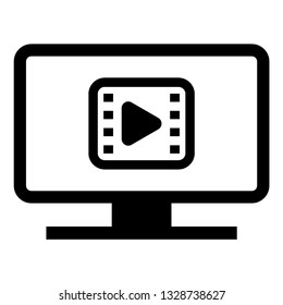 Tv Icon vector illustration in flat style isolated on white background. Television symbol for web site design, logo, app, ui. - Vector