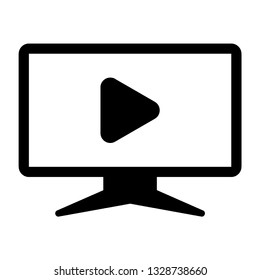 Tv Icon vector illustration in flat style isolated on white background. Television symbol for web site design, logo, app, ui. - Vector