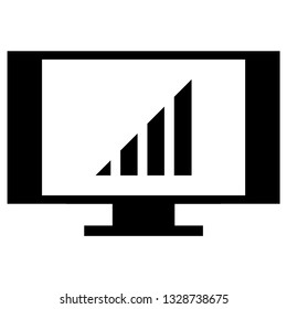 Tv Icon vector illustration in flat style isolated on white background. Television symbol for web site design, logo, app, ui. - Vector