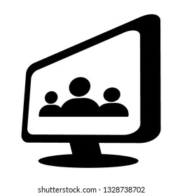 Tv Icon vector illustration in flat style isolated on white background. Television symbol for web site design, logo, app, ui. - Vector