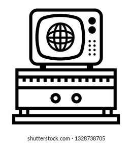 Tv Icon vector illustration in flat style isolated on white background. Television symbol for web site design, logo, app, ui. - Vector