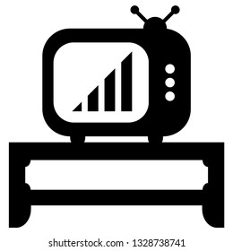 Tv Icon vector illustration in flat style isolated on white background. Television symbol for web site design, logo, app, ui. - Vector