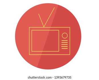 Tv Icon vector illustration in flat style isolated on white background. Television symbol for web site design, logo