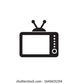 Tv Icon Vektorillustration Illustration in flachem Stil einzeln auf weißem Hintergrund. Fernsehsymbol für Webdesign, Logo, App, i