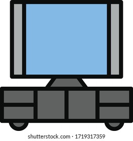 ilustración vectorial de icono tv plana
