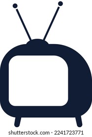 Tv Icon vector illustration in flat style isolated on black background. Television symbol for web site design, logo, app, ui