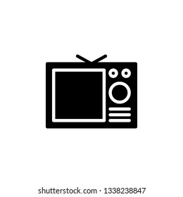 Tv Icon Vector Illustration in Glyph Style for Any Purpose