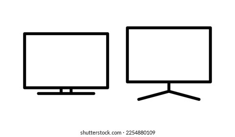Ilustración vectorial de icono de tv. símbolo y señal de televisión