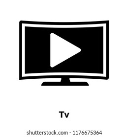 Tv icon vector isolated on white background, logo concept of Tv sign on transparent background, filled black symbol