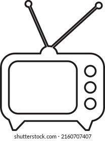 Icono de TV ilustración de línea vectorial en fondo blanco..eps
