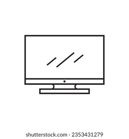 Icono de TV. Signo lineal vectorial, símbolo, logotipo del conjunto de TV para concepto móvil y diseño web. Icono para el sitio web de la tienda de electrodomésticos, gadgets y electrónica.
