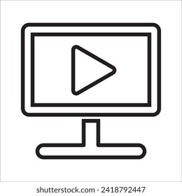 TV icon. Vector linear sign, symbol, logo of TV set for mobile concept and web design. Icons for home appliances, gadgets and electronics shop websites.
